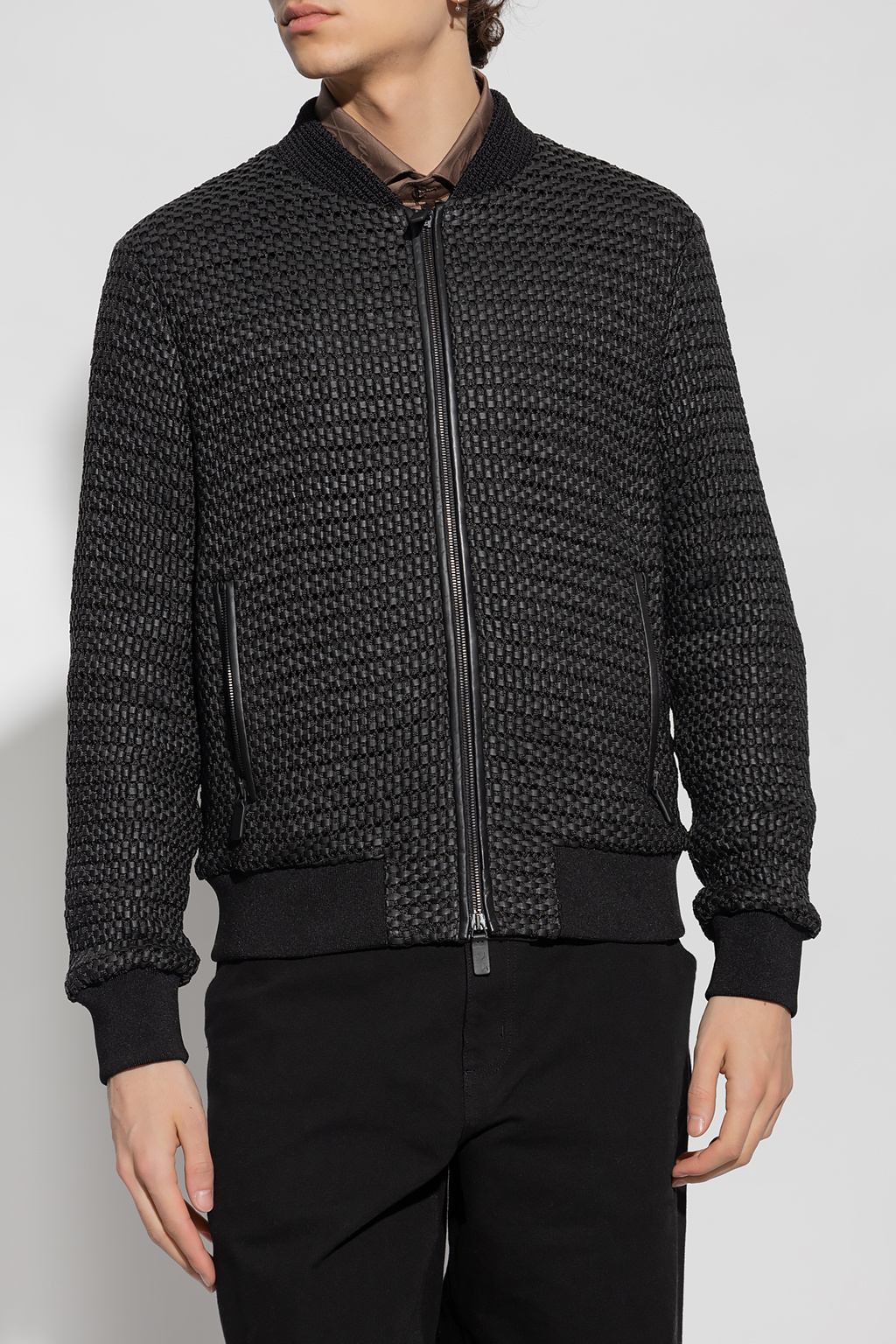 Black Leather jacket Emporio Armani - Emporio Armani Bubble